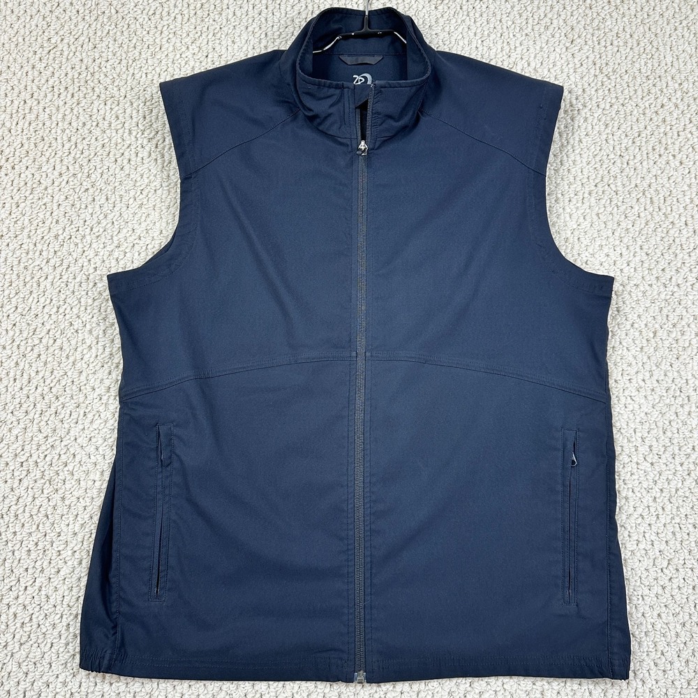 Zero Restriction Golf Vest Mens Large Black Tour Series Full Zip Performance